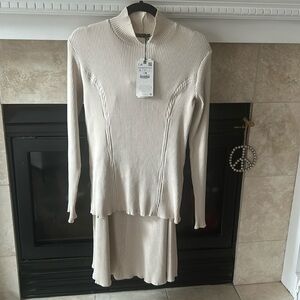 Zara mock turtleneck top and skirt - NWT